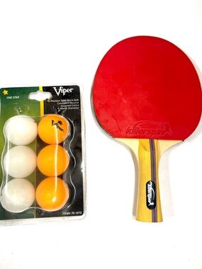 Killerspin Table Tennis Paddle & Viper 1-Star Ping Pong Balls Set 6-Pack LN